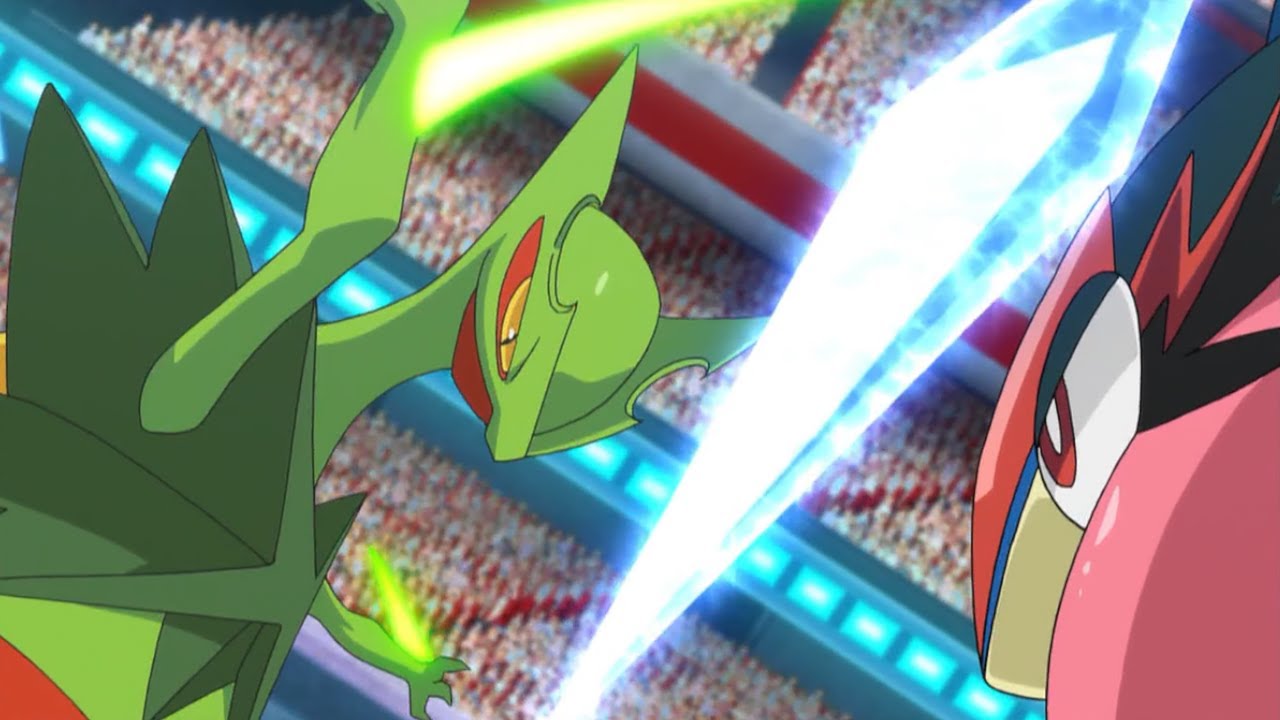 Ash-Greninja vs Mega Sceptile with Johto Victory Theme