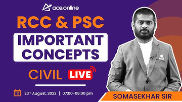 RCC & PSC - Important Concepts for GATE 2023 by Somasekhar Sir | CIVIL | ACE Online Live