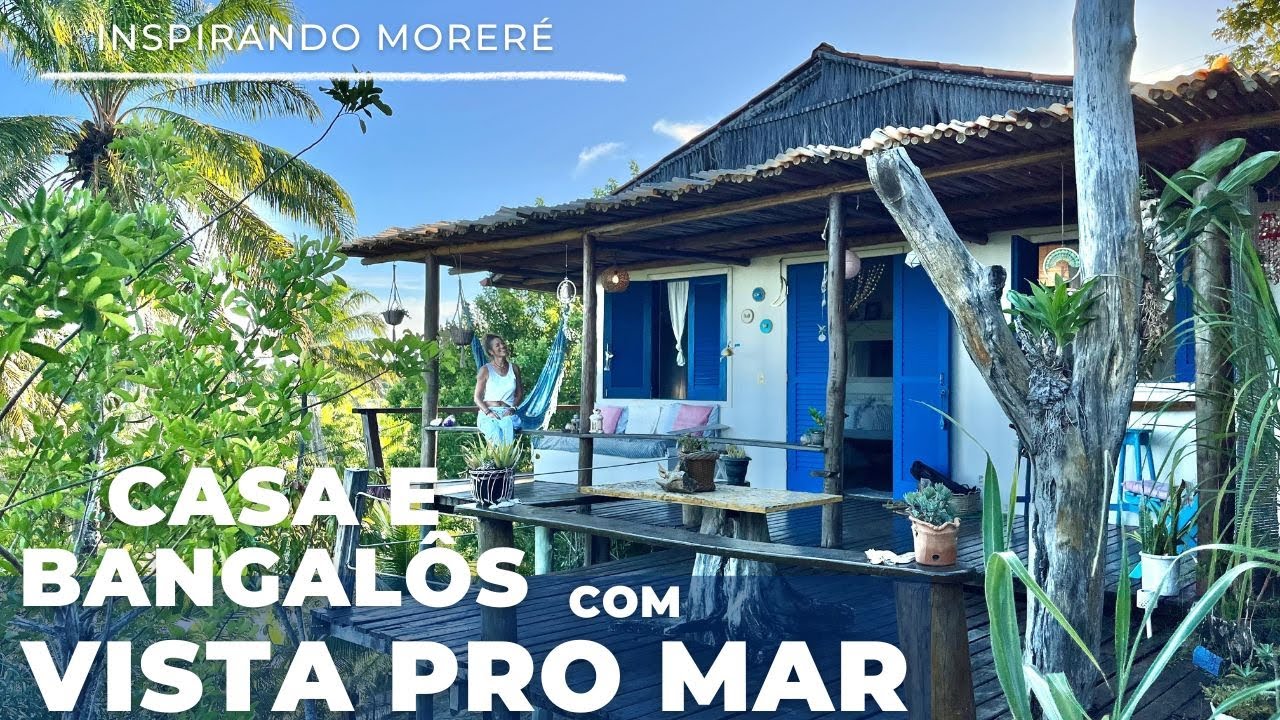 BANGALÔS E CASA COM VISTA PRO MAR, CRAVADOS NO MEIO DA NATUREZA EXUBERANTE DE UMA ILHA TROPICAL