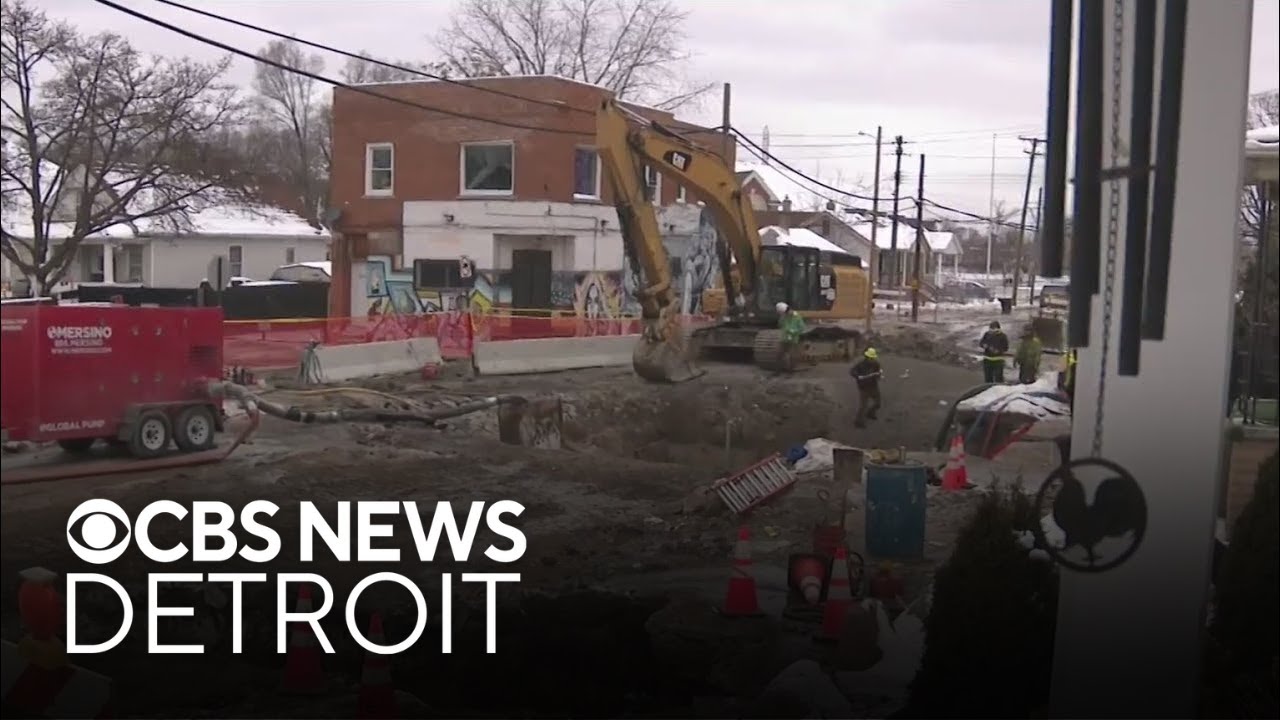 Cleanup continues in Southwest Detroit after water main break - YouTube
