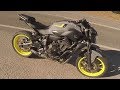 Yamaha mt07  sc project crt full exhaust loud  two 07s lost in the hills