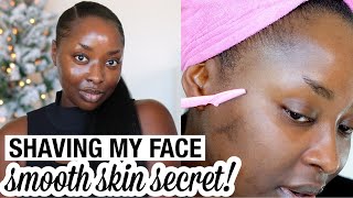 SHAVING MY FACE FOR SMOOTH SKIN + ASMR (SMOOTH SKIN SECRET) | Mena Adubea screenshot 2