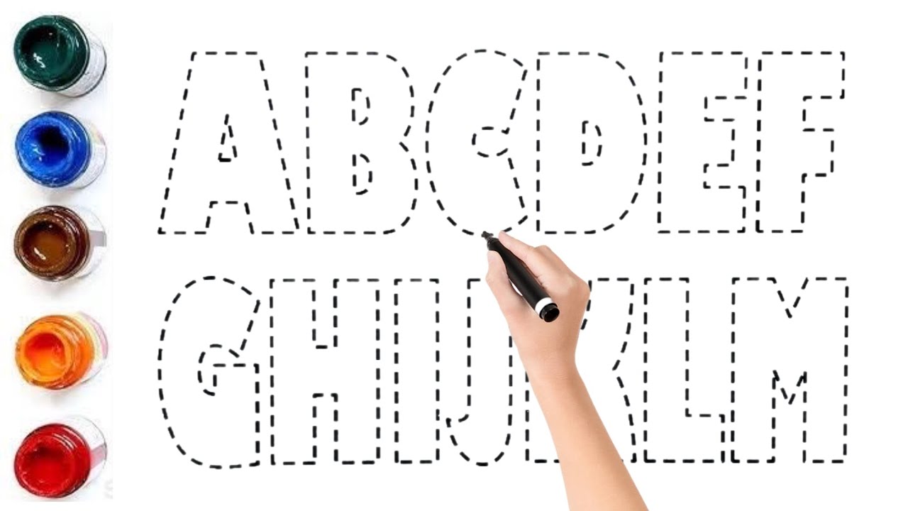 Alphabet ABC Drawing and Painting For Kids / Easy Alphabet Tracing and Coloring For Kids 