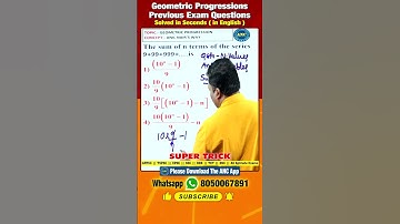 Geometric Progression PYQ- 44 || #ssccgl #dsc #anilnair #mathstricks #dao #progressions || Anil Nair