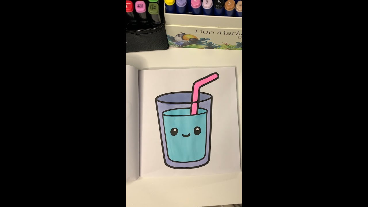 Fröhliches Kawaii Sommergetränk zum Ausmalen 🥤☀️ 