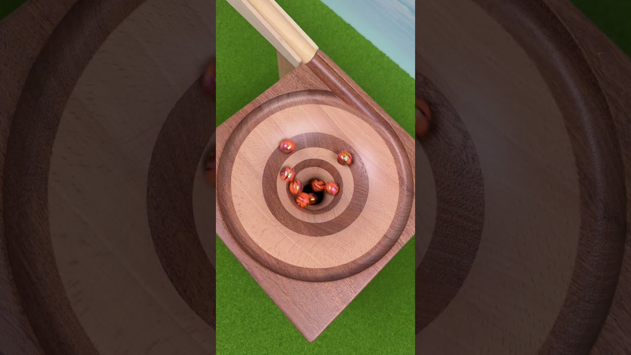 Marbles falling in a vortex  Marble Run ASMR #96 Slow Motion Colorful marbles 