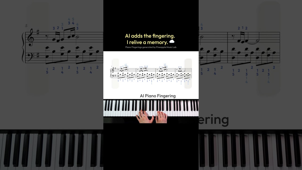 AI Piano Fingering Demo — 🎹☁️ Comptine d'un autre été  l'après-midi 