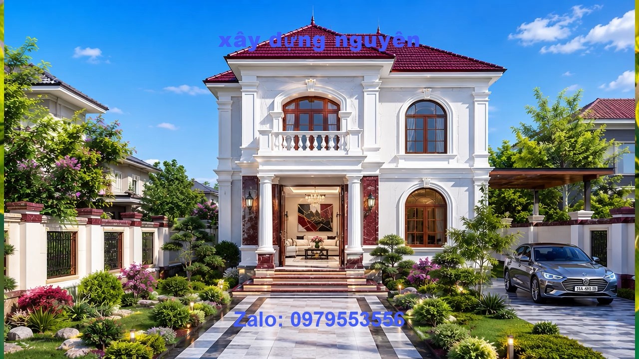 Mẫu Biệt Thự 2 Tầng Mái Nhật Diện Tích 9x15m Thiết Kế 4 Phòng Ngủ #nha2tang #mainhat