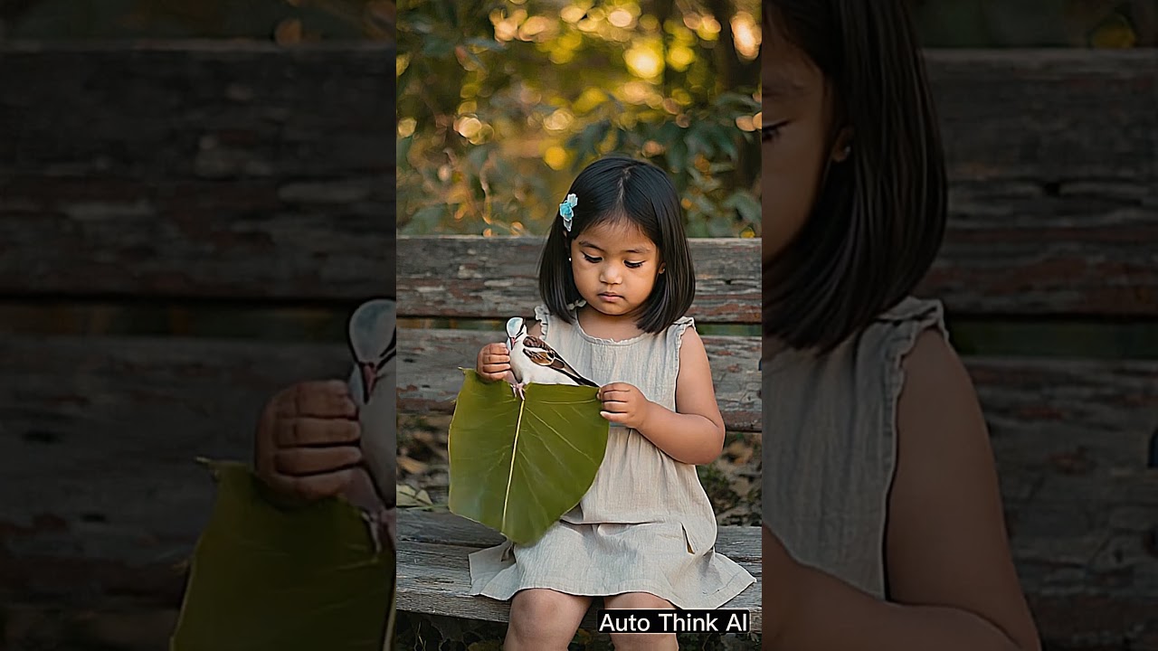 The girl saves the bird's life | 