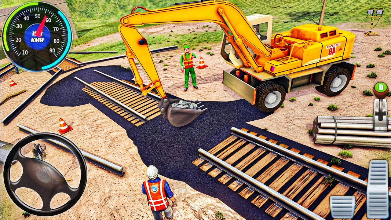 Indian Train Track Railroad Builder - Road Building Simulator 3D- Android Gameplay