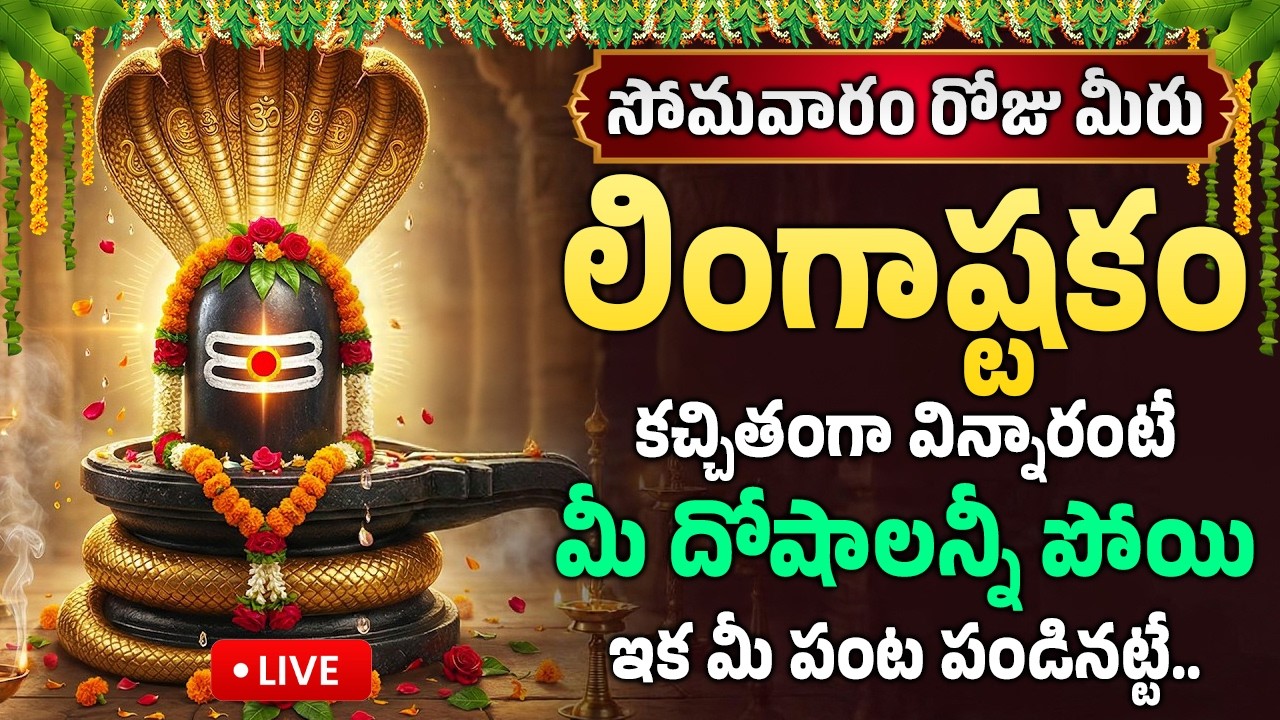 LIVE : సోమవారం రోజు లింగాష్టకం విన్నారంటేమీ దోషాలన్నీ పోయిఇక మీ పంట పండినట్టే | Lingashtakam