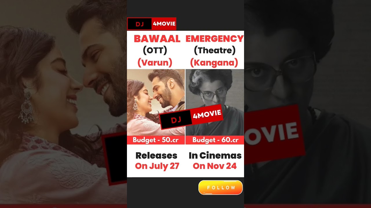 BAWAAL 🆚 EMERZENCY MOVIE  BUDGET AND RELEASE DATE 