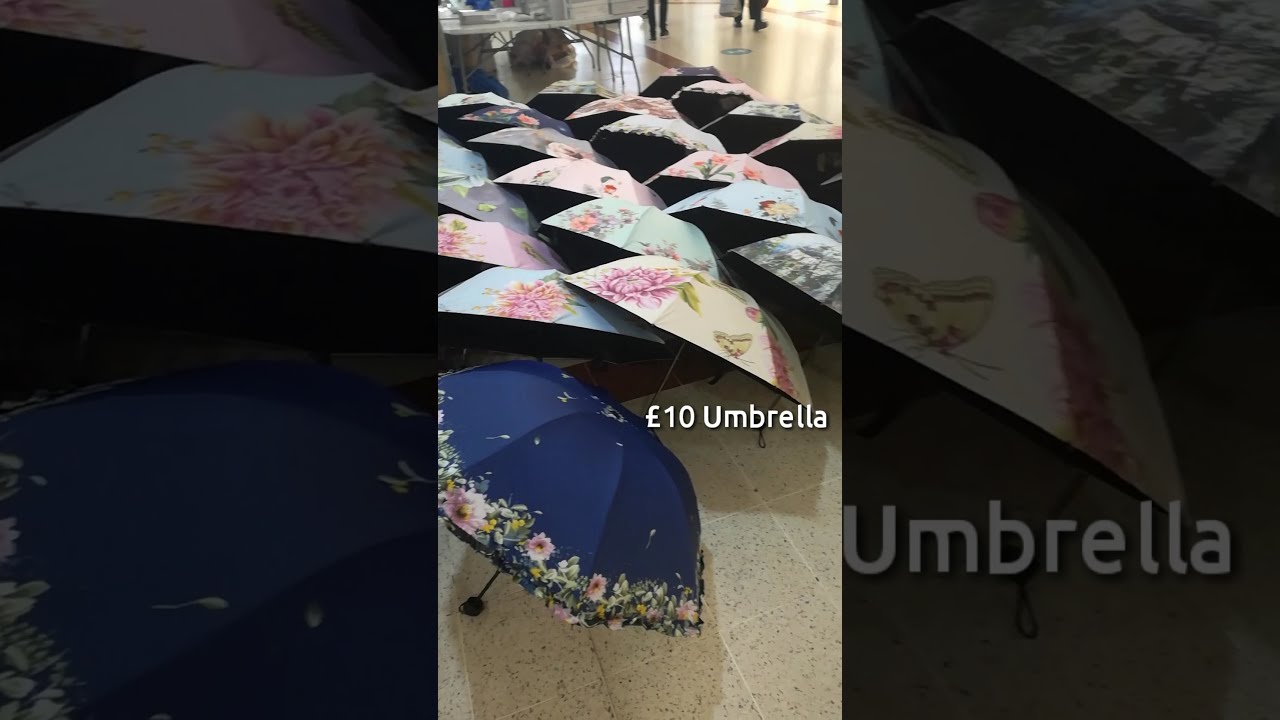 £10 fancy umbrellas // printed umbrellas // Location : Startford Centre , London , UK 