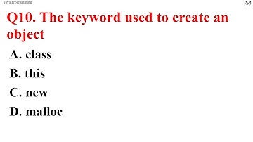 Java Programming Important MCQs Quiz
