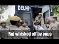workers chase police carrying jail