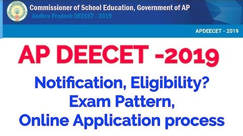 AP DEECET 2019 Notification| AP DEECET 2019 Apply online