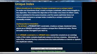 Unique and Non Unique Indexes in sql server   Part 37