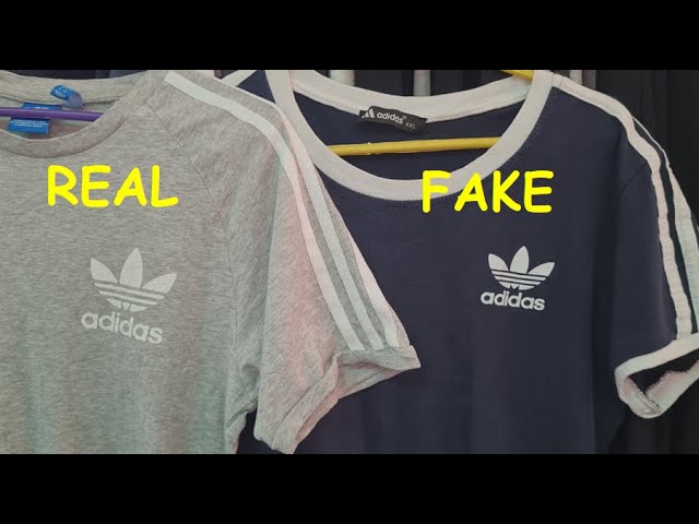 Real vs fake Adidas shirt. How to spot original Adidas trefoil