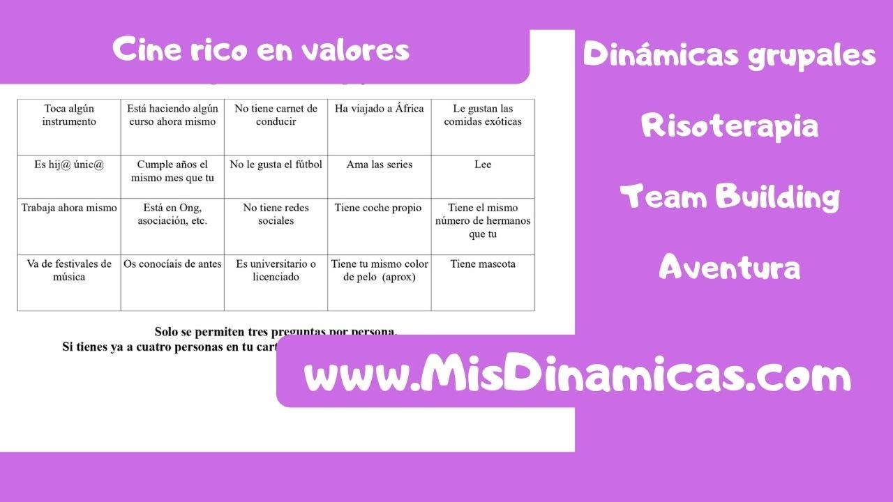 Dinámicas Sociales Bingo