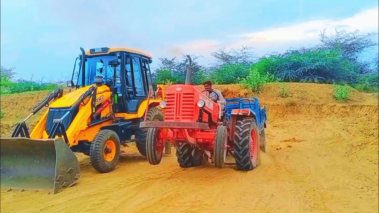Jcb, tractor, Kali mitti kheton mein dalte hue, ll YouTube