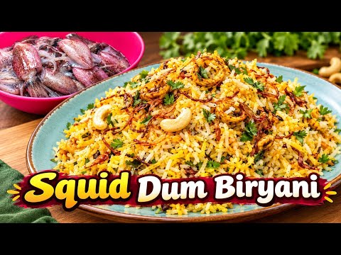 கணவாமீன் தம் பிரியாணி/Squid Dum Biryani #biryani #squid #squidbiryani #viral #trending 