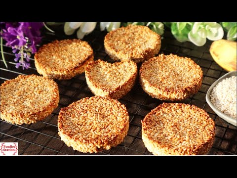 Just 2 Ingredients! Delicious! NO SUGAR, FLOUR, EGGS, OR MILK! Delicious Sesame Cookies !