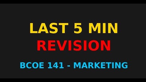 BCOE 141 – Last 5 Min Revision | BComG Marketing | Exam Special - Malayalam
