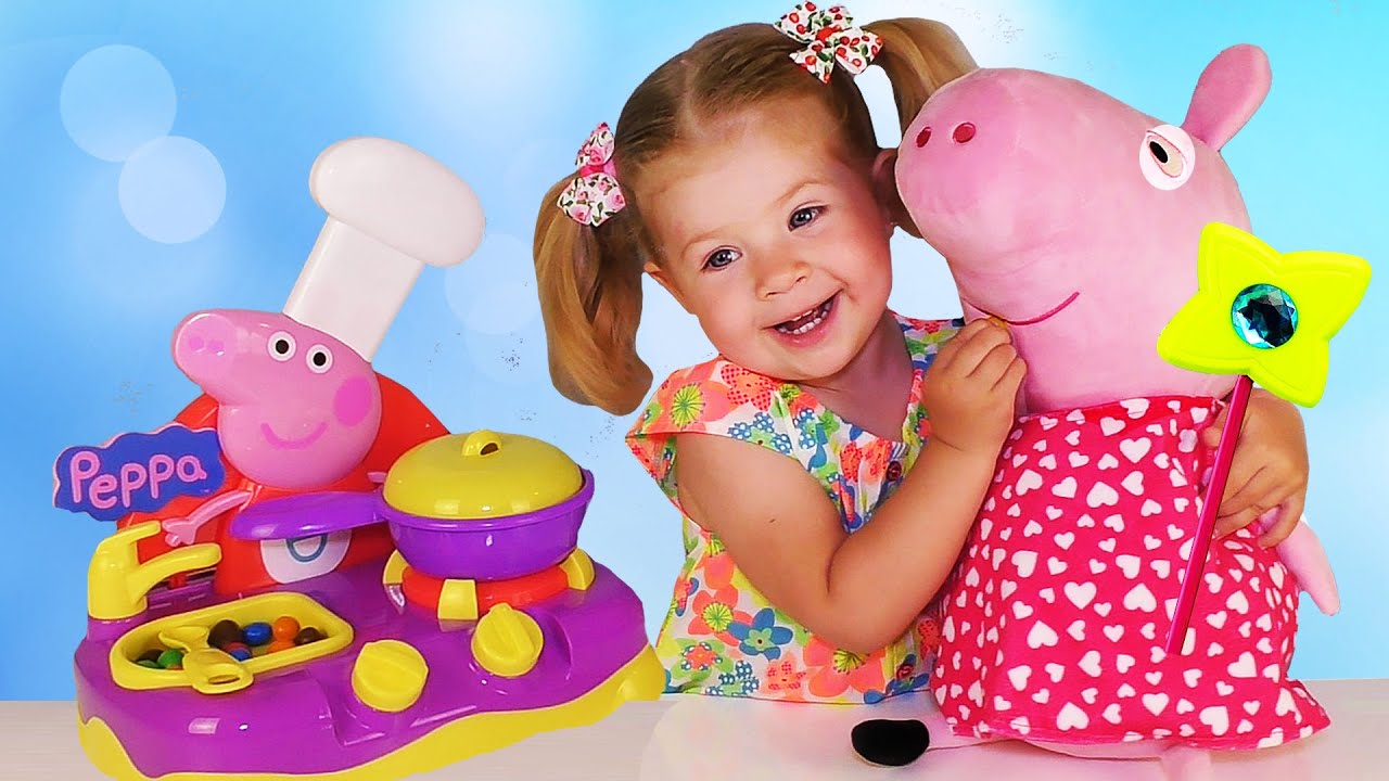 for children's sake of va Детская КУХНЯ СВИНКА ПЕППА Варим Конфеты Волшебство от Дианы Kitchen Peppa Pig