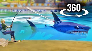 🦈 Shark Ride Fortnite 360° VR 3D video game Virtual Reality Water Ski screenshot 4