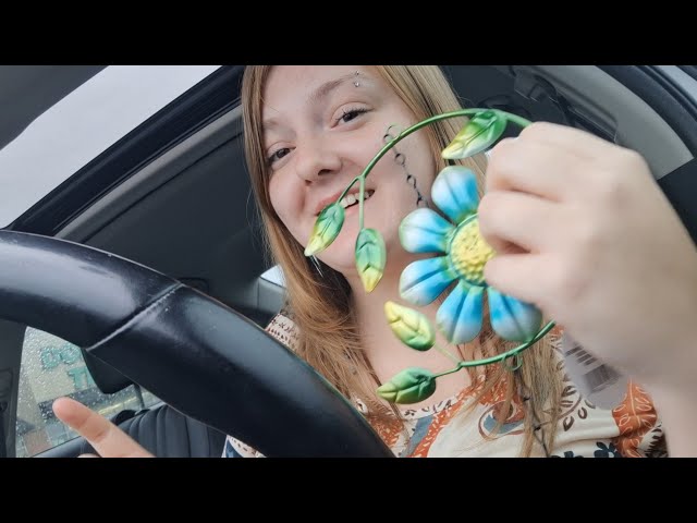 ASMR- Dollar Tree Haul in my Car w/ Rain Sounds lofi ❤️🌧 gardening stuff, dog stuff, etc