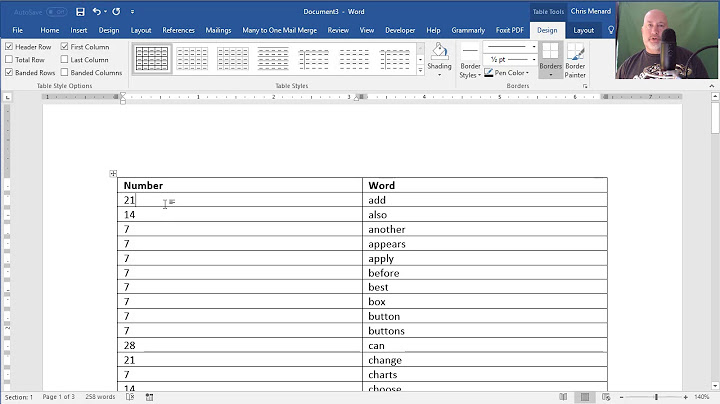 Word - Generating a Count of Word Occurrences by Chris Menard