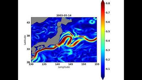 Surface speed of Kuroshio Current (m/s) in ACCESS-OM2-01