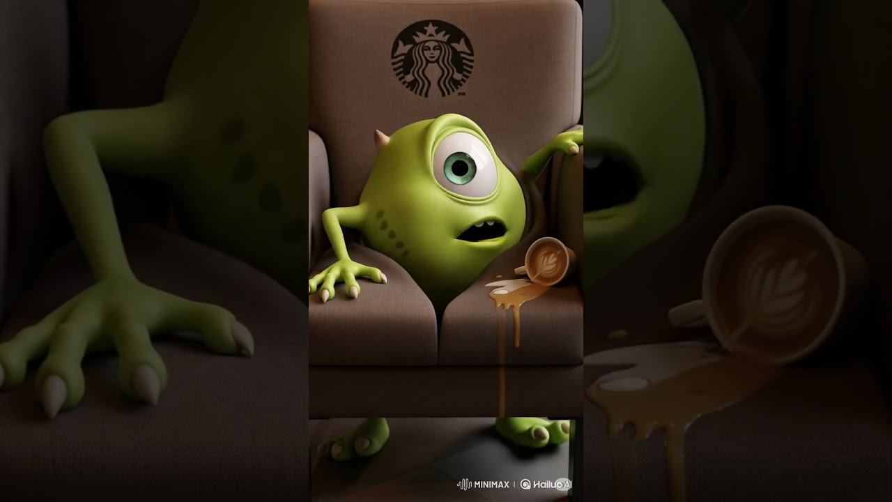 Mike Wazowski Gets Swallowed by a  Chair 😂☕ 