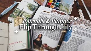 July Journal Flip Through ✦ hobonichi cousin, sketchbook, tn passport planner, reading journal