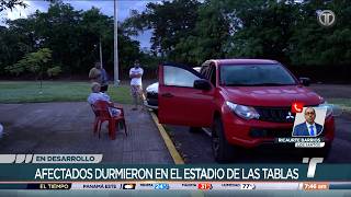 Afectados por sismo en Las Tablas pasaron la noche en el Estadio Roberto "Flaco Bala" Hernández