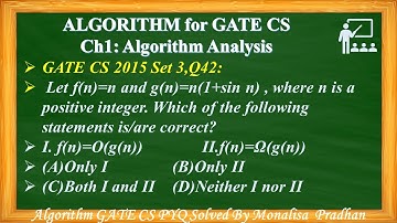 GATE CS 2015 Set 3,Q42: Let f(n)=n and g(n)=n^(1+sin n) , where n is a positive integer.Which of the