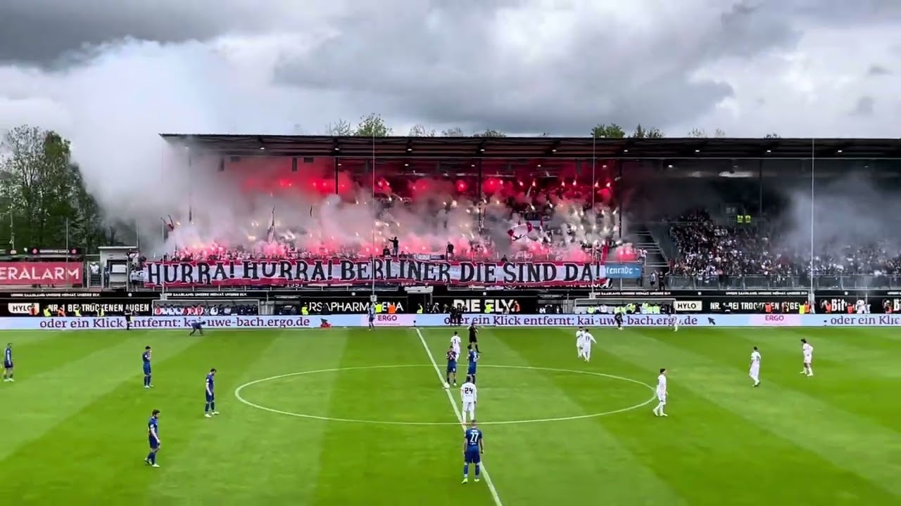 SV Elversberg vs. Hertha BSC Berlin  Choreo mit Pyrotechnik 🧨