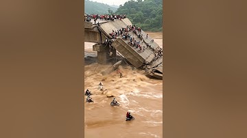Shocking News! Bridge Collapses Due to Flooding. #viral #shorts