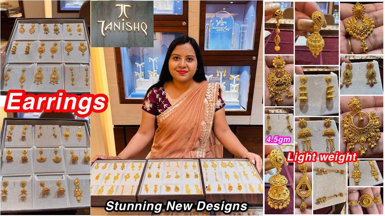4.5gm😲onwards♥️Stunning new gold Earring designs from Tanishq | Trendy Earrings | 2025 Earrings
