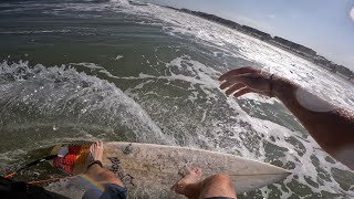 Surfing Windy Tybee Island
