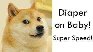 Put a Diaper on Baby in less than 3 seconds (super speed!)