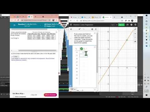 MAT1035 Chapter 2 using desmos for scatter plot