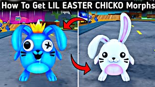 How To Get All 2 Lil Easters Chicko Badge Morphs In Roblox Morph World Easter Egg Hunt Update