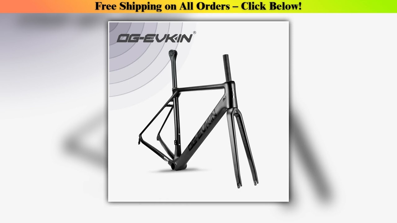 OG-EVKIN CF-025-V Carbon Road Frame Rim V-Brake Bicycle Frame Black BB86 700C x 25C Di2&Mechanical