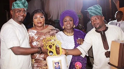 FULL VIDEO: MC OLUOMO, PASUMA, KEMI KOREDE, MADAM SAJE, OTHERS HONOUR MAMA RAINBOW AT 80