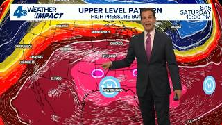 Temperatures get hotter as high pressure builds in