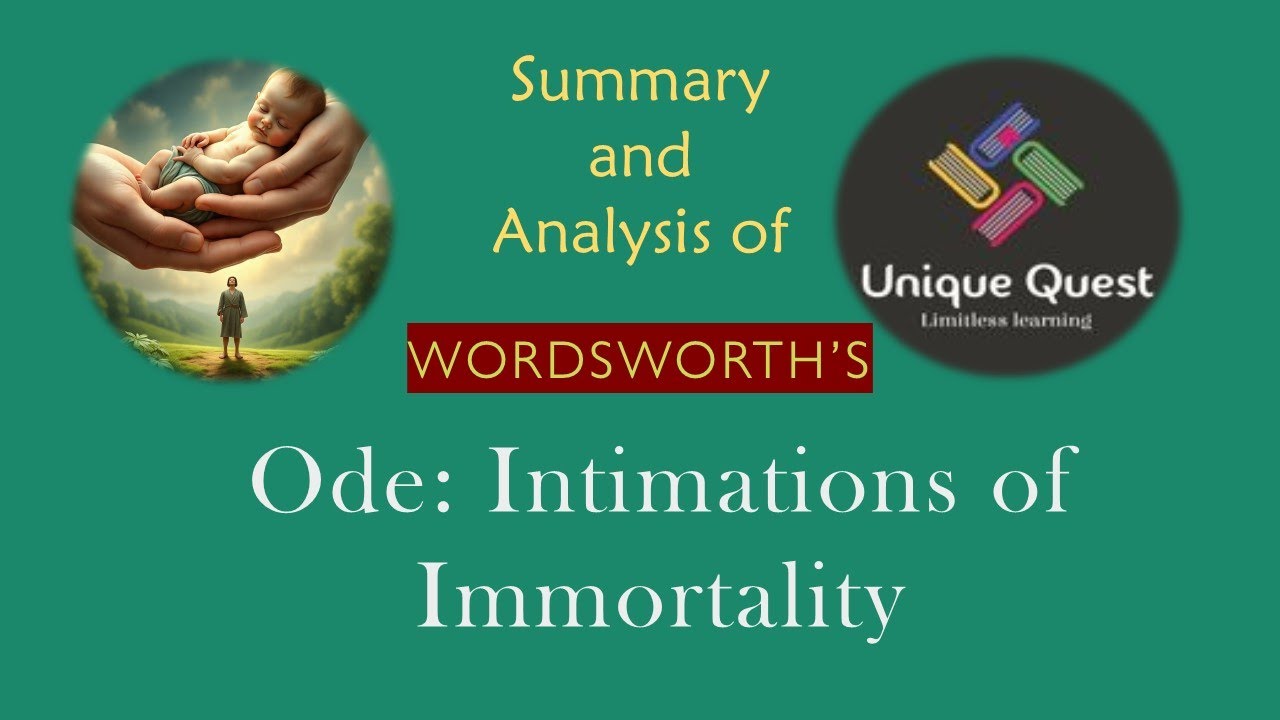 Ode Intimations of Immortality from Recollections of Early Childhood| summary and Tamil explanation