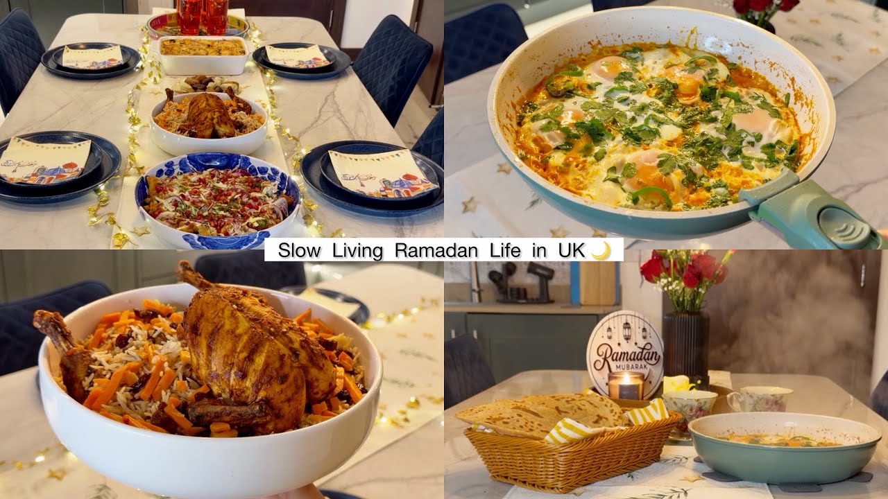 Slow Living Ramadan Life in UK 🌙 | Sehri Turkish Omelette + Easy Iftar Menu | Silent Vlog￼