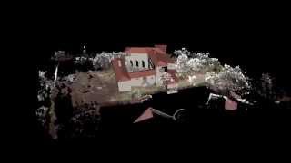 Example of inserting a SketchUP model into a Point Cloud scene of a vacant lot
