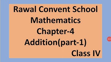 Class- IV, Subject- Maths, Chapter- 4, Addition, Rawal Convent School